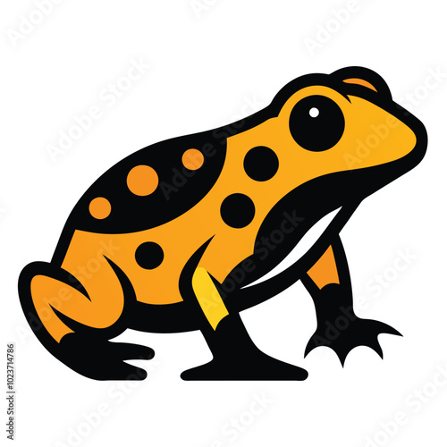 Solid color Oregon Spotted Frog animal vector design