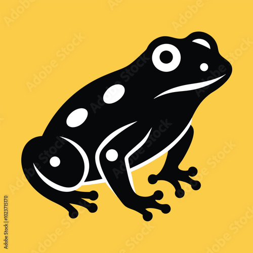 Solid color Oregon Spotted Frog animal vector design