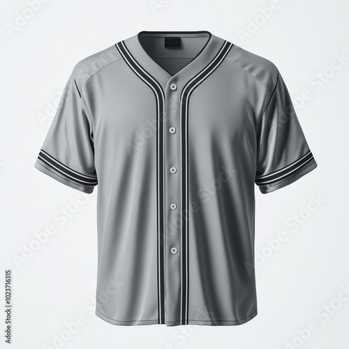 Men's Baseball Jersey Mockup - Front View, isolated light grey background