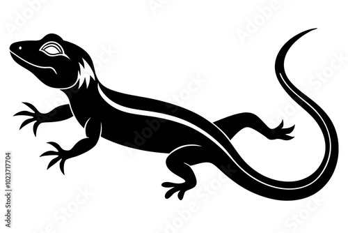 lizard | vector silhouette illustration on white background