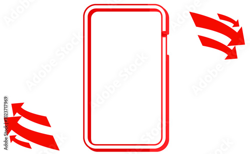 red abstract creative outli...