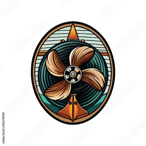 Close-up vector illustration of a ship's bow thruster.