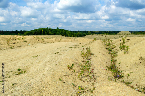 View at the top of the old Bornitsky quarry on a September day. photo