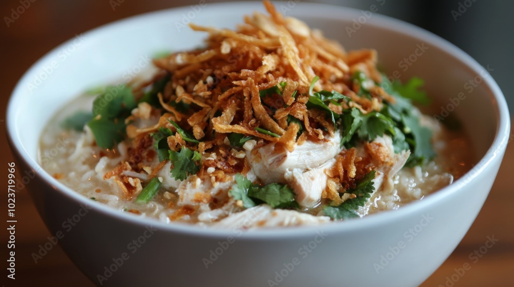 Delicious Chicken Rice Bowl with Crispy Toppings Delicious Chicken Rice Bowl with Crispy Toppings