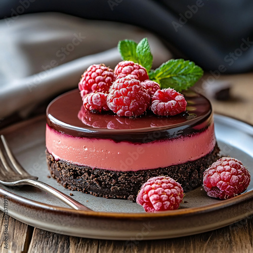 Decadent Chocolate Raspberry Bavarois photo