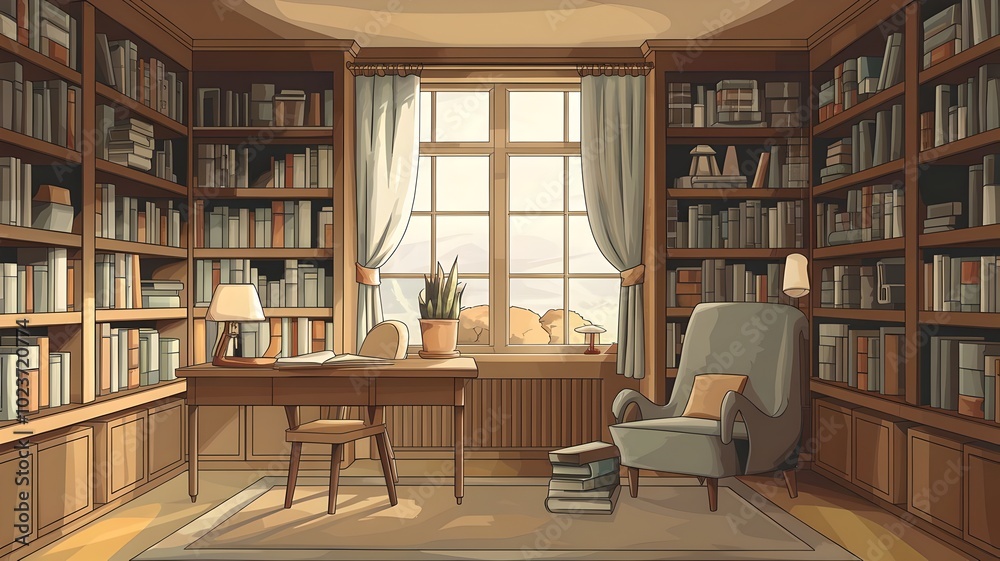 Serene Reading Corner with Natural Light Serene Reading Corner with Natural Light