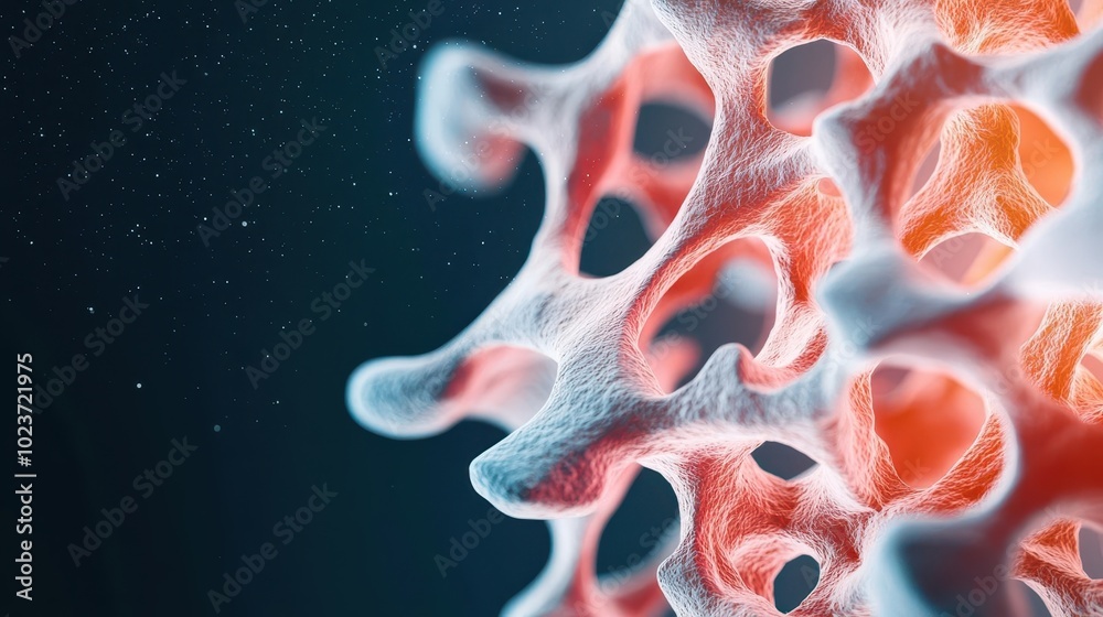 Medical interface showing 3D bone model with cancerous areas marked for targeted therapy, Targeted Therapy, Bone Cancer Medical interface showing 3D bone model with cancerous areas marked for targeted therapy, Targeted Therapy, Bone Cancer