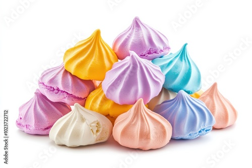 Meringue Cookies Stack - French Confectionery in Colorful Array