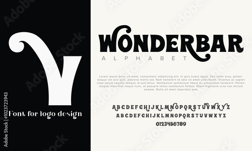 Wonderbar vector alphabet font for logo design