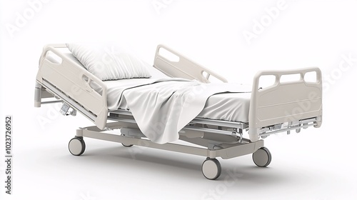 Illustration of a Hospital Bed with Mechanical Adjustments