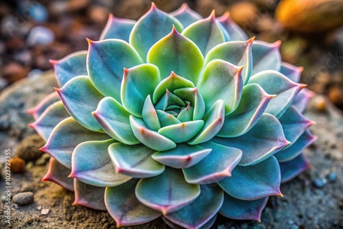 Live forever succulent Dudleya pulverulenta plant photographed at a tilted angle against a chalk background photo