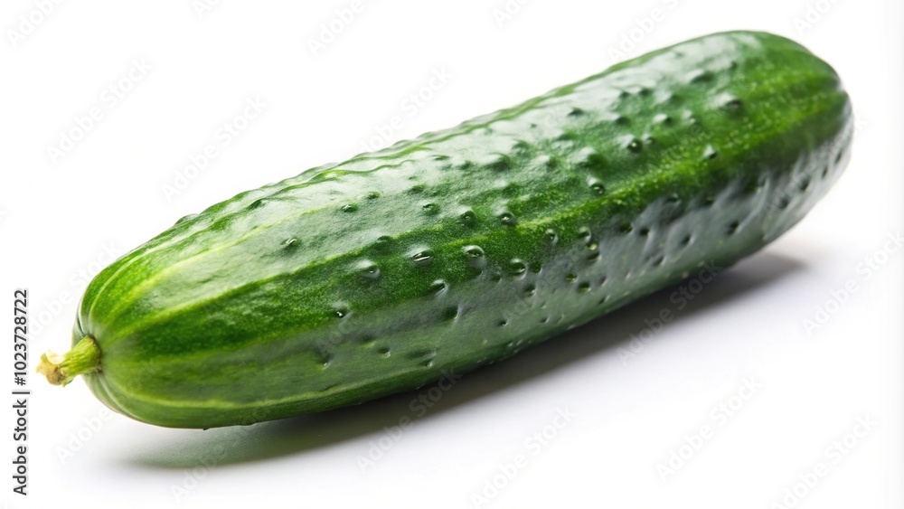 Lonely green cucumber isolated on white background Lonely green cucumber isolated on white background