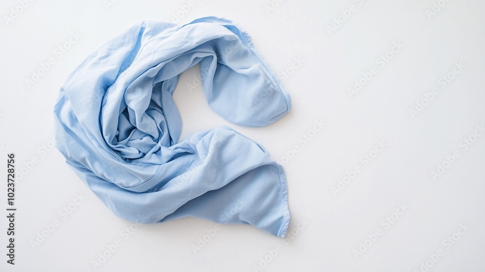 Neatly Folded Hospital Gown on White Background Neatly Folded Hospital Gown on White Background