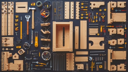 Visual guide instructions step-by-step guide tools parts DIY furniture assembly flat-pack furniture screws assembly process