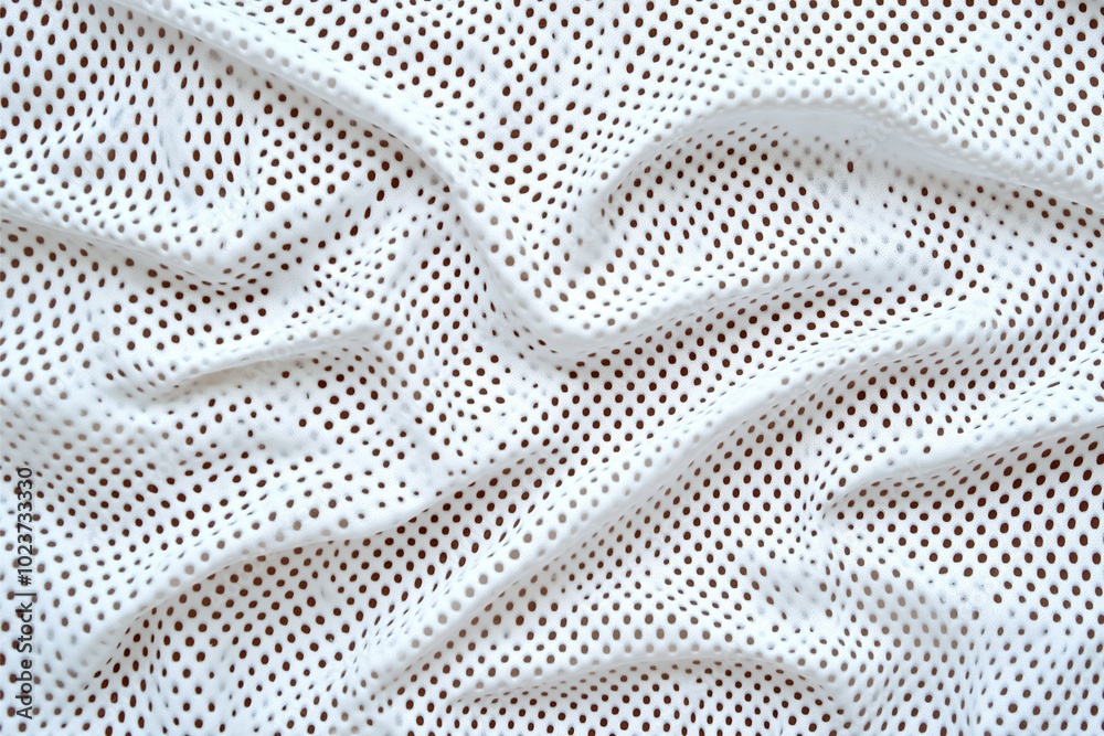 This image showcases a detailed white mesh fabric, highlighting its intricate and wavy texture, perfect for diverse artistic and commercial design uses. This image showcases a detailed white mesh fabric, highlighting its intricate and wavy texture, perfect for diverse artistic and commercial design uses.