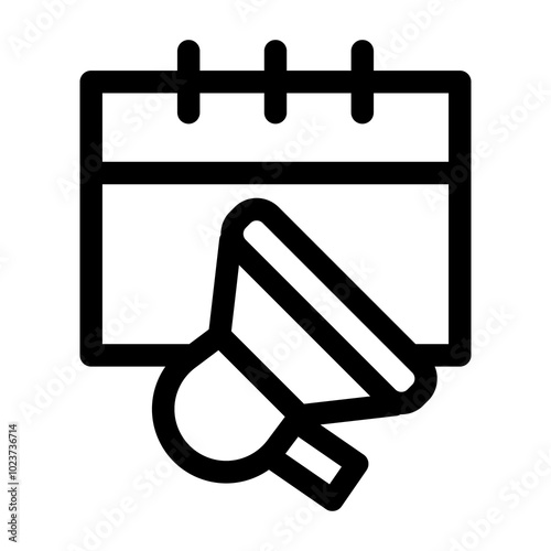 Megaphone Calendar Icon, Event Calendar Symbol, Marketing Date Sign