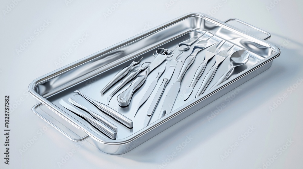 Surgical Tray with Neatly Arranged Instruments Surgical Tray with Neatly Arranged Instruments