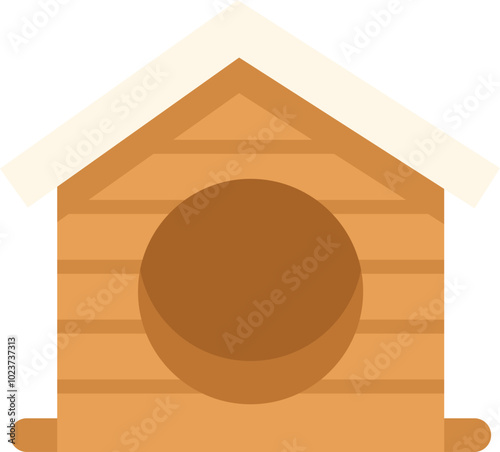 Simple and inviting wooden dog house offering a safe and cozy space for furry companions