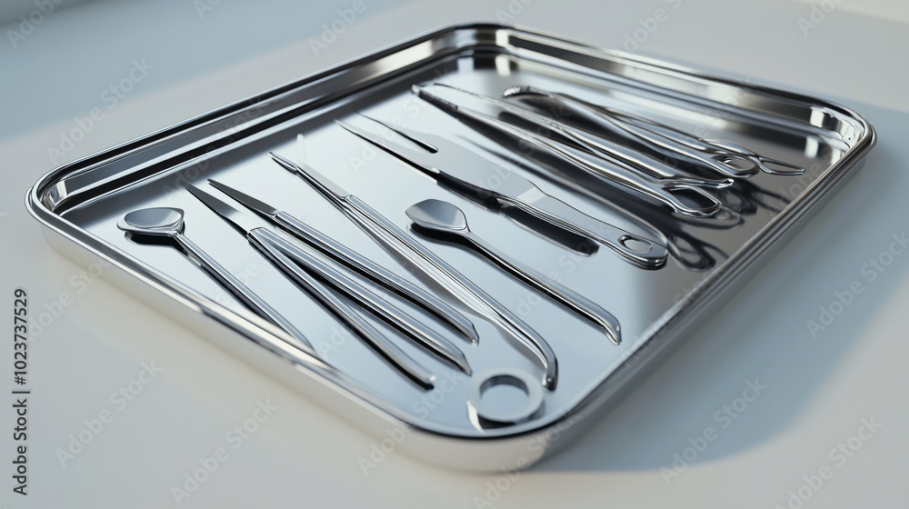 Surgical Tray with Neatly Arranged Instruments Surgical Tray with Neatly Arranged Instruments