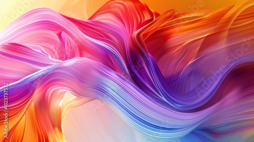 A colorful, abstract painting with a purple and orange swirl