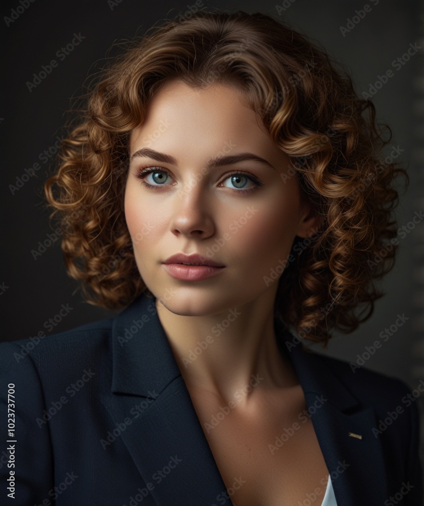 portrait of a woman
in a business blue suit portrait of a woman
in a business blue suit