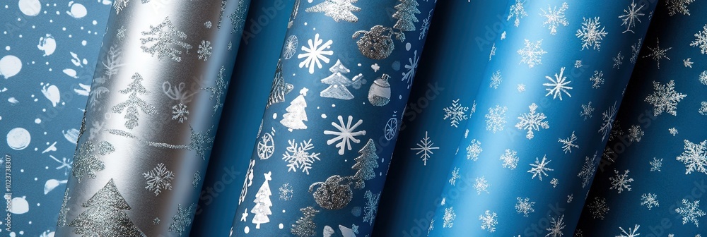 Christmas wrapping paper with different patterns: Christmas wrapping paper with different patterns: