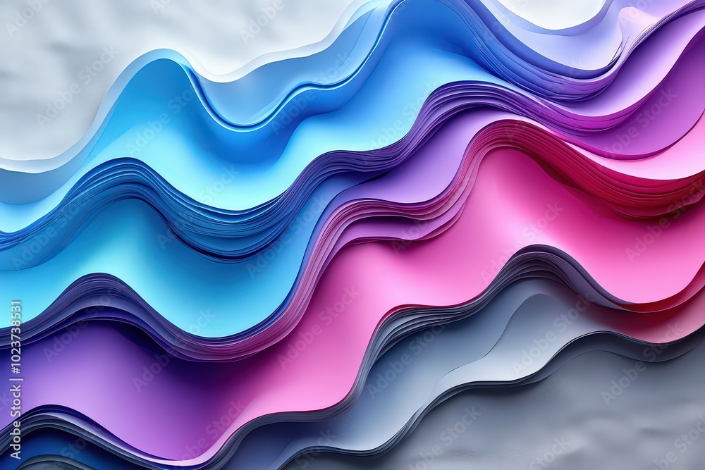 abstract background with wavy paper-cut shapes in blue, purple, and pink colors. abstract background with wavy paper-cut shapes in blue, purple, and pink colors.