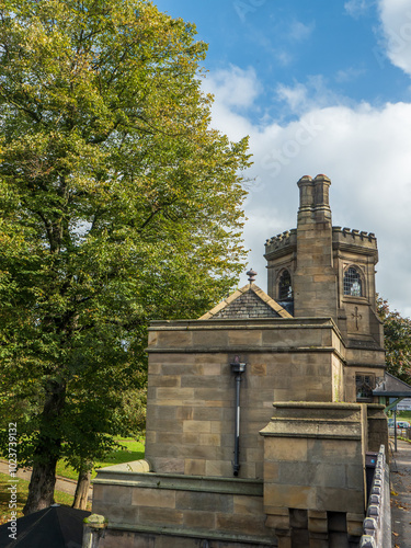 Old, historic and ancient gatehouse that is abandoned and no longer in use photo