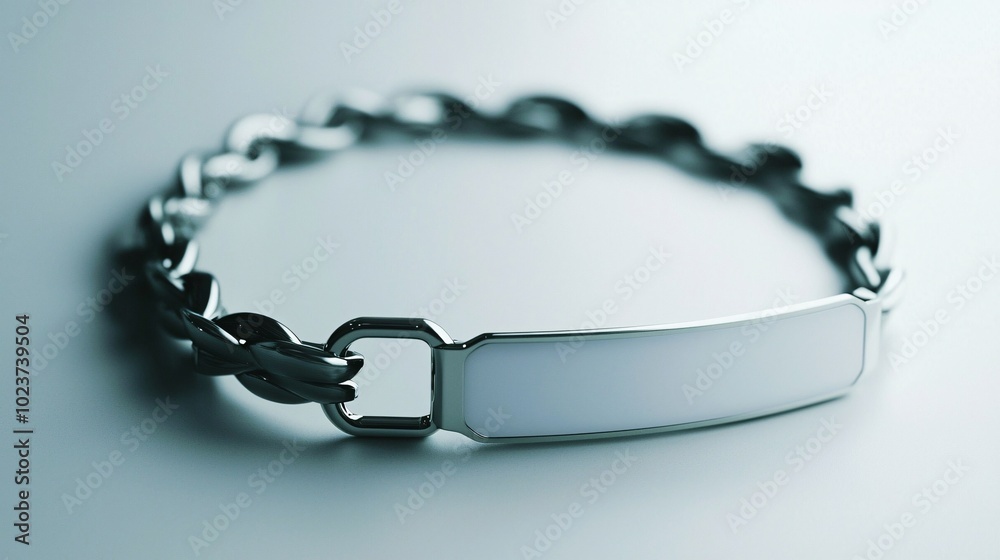 Fototapeta premium Hospital ID Bracelet Coiled on a White Background