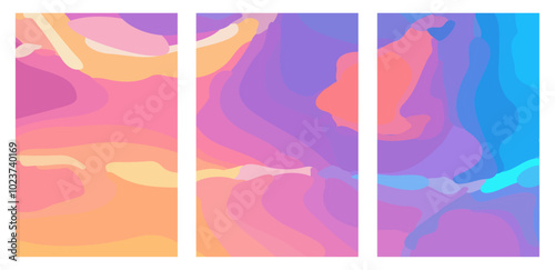 Set of Trendy Colorful Fluid Banners