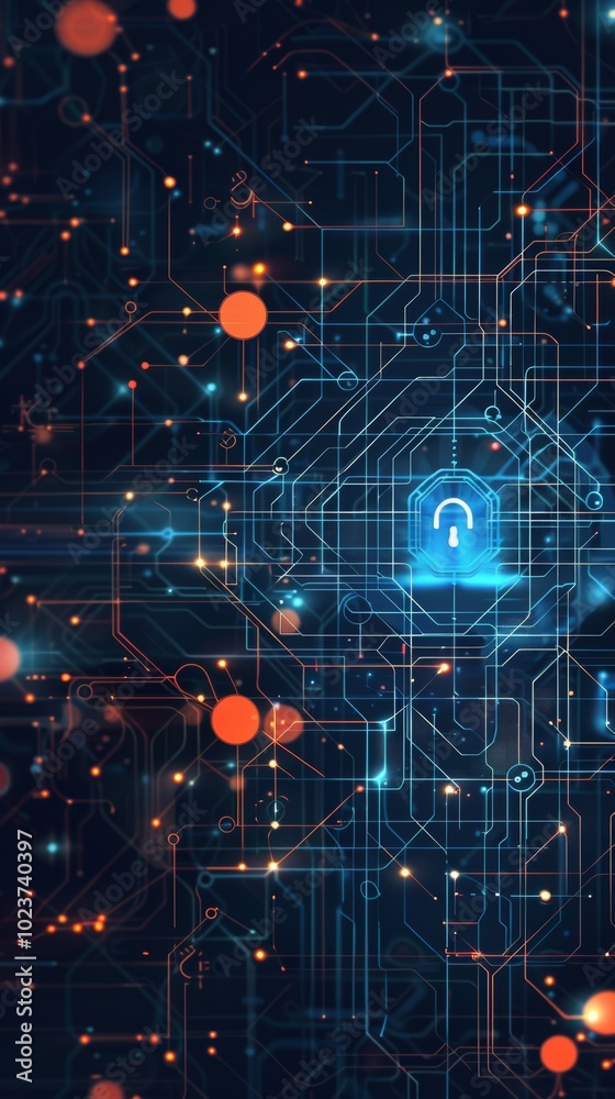 Copy space with a digital security theme.