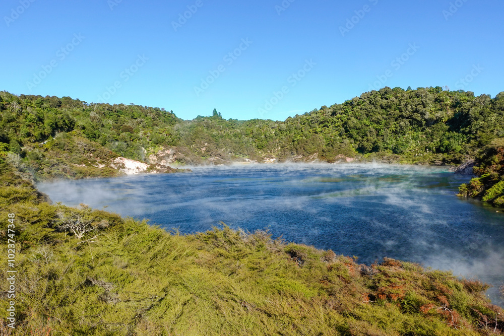 Frying pan lake in Waimangu Volcanic Rift Valley, New Zealand Frying pan lake in Waimangu Volcanic Rift Valley, New Zealand