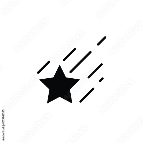 shooting star solid icon vector design good for web or mobile app