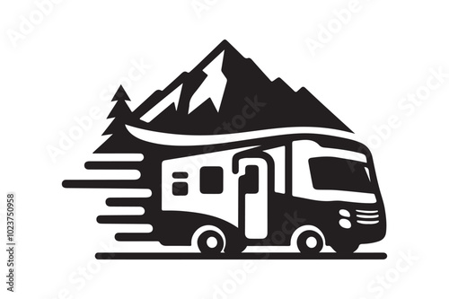 Motorhome Silhouette Vector Art – Perfect for Creative Projects