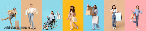 Collage of young women with...