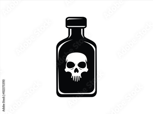 Poison Bottle Silhouettes – Halloween Skull Potion Bottles Collection.