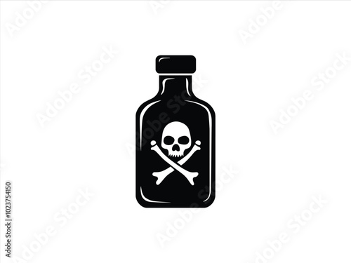 Poison Bottle Silhouettes – Halloween Skull Potion Bottles Collection.