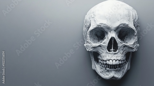 Wallpaper Mural A white skull is on a gray background Torontodigital.ca