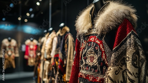 October 18, 2018, Anchorage, USA: Traditional garments used by Alaskan First Nations in the Anchorage Museum.