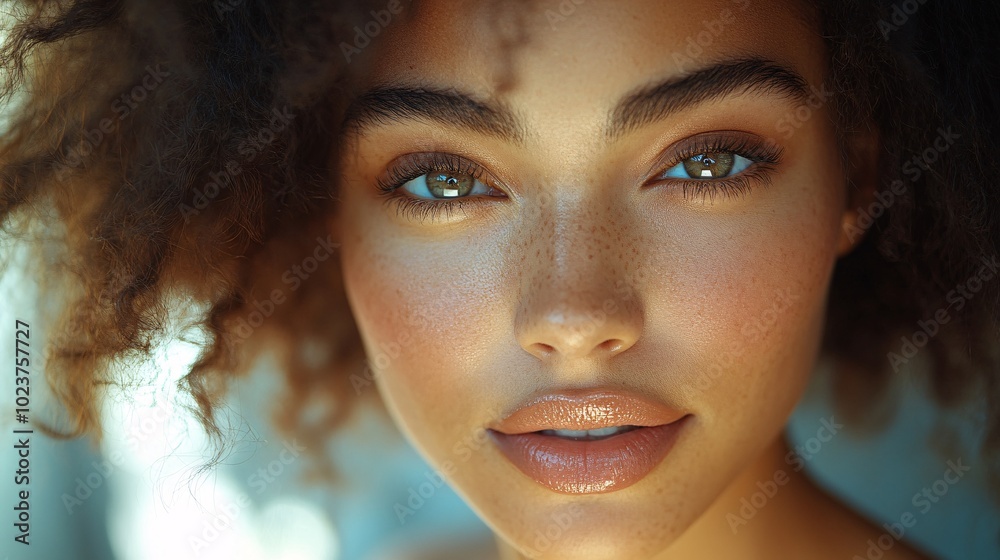 A close-up portrait of a beautiful young black woman.photography