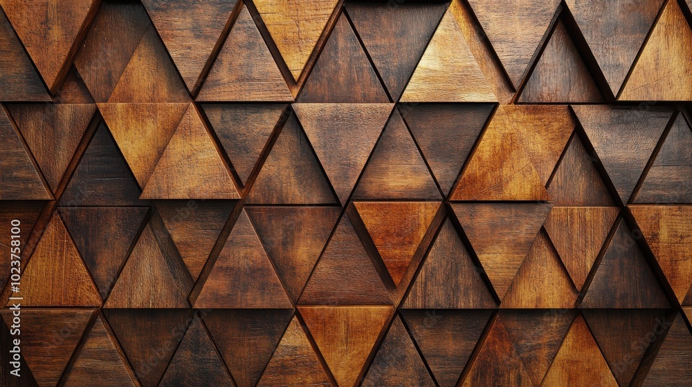 Dark wooden triangular pattern with rich brown shades and texture.
Dark wooden triangular pattern with rich brown shades and texture.