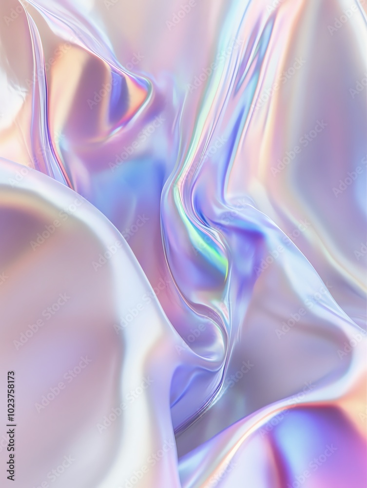 Fototapeta premium Iridescent fabric folds, abstract texture