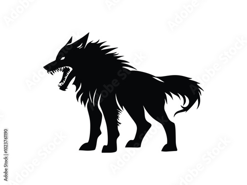 Werewolf Silhouette Set for Halloween and Horror Designs photo