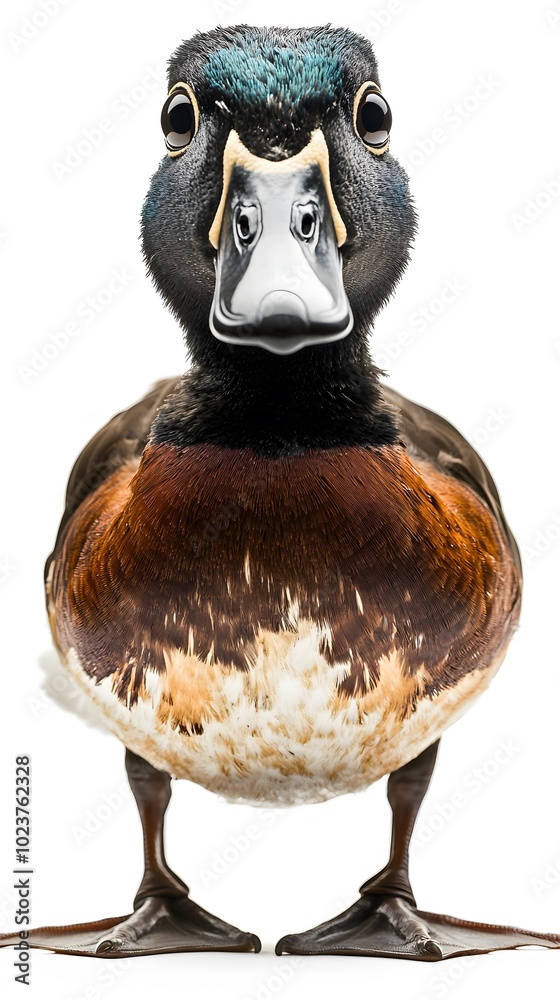 Φωτογραφία Irerê Bird, White-faced Whistling-Duck on White Background, Realistic Photo, Sta