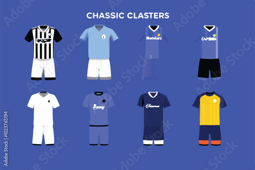 A visual comparison of classic soccer kits, showcasing the evolution of design over time.