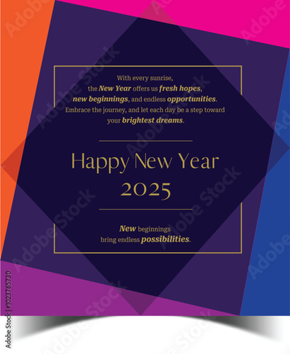 Beautiful Happy New Year Greeting Card 2025