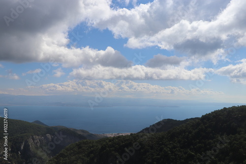 time clouds over mountain
