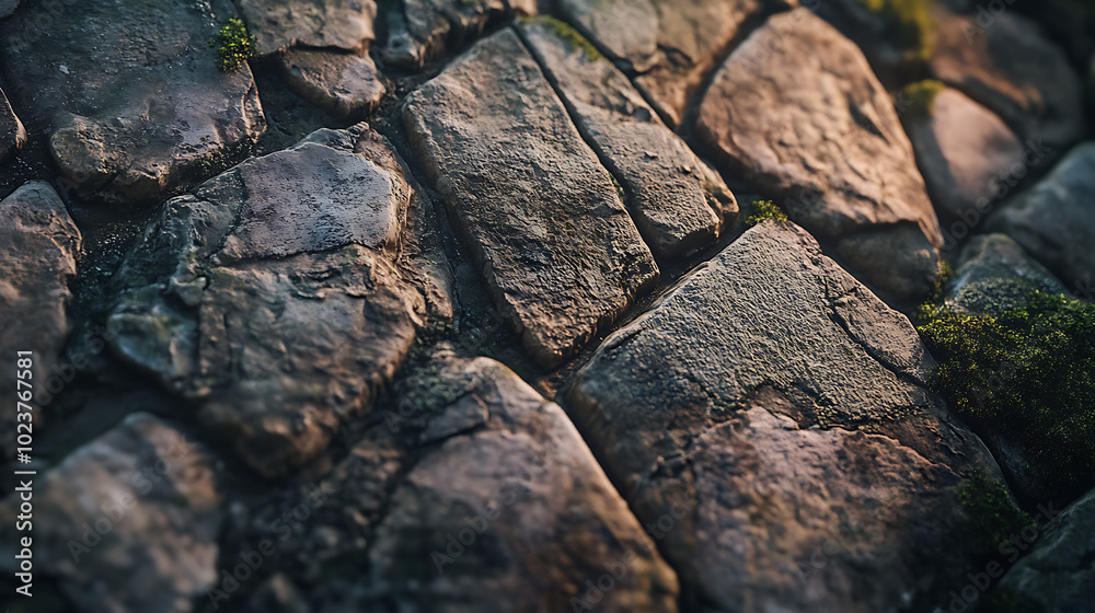 A beautifully textured stone wall, weathered by time, with intricate details of cracks and moss growing in crevices. A beautifully textured stone wall, weathered by time, with intricate details of cracks and moss growing in crevices.