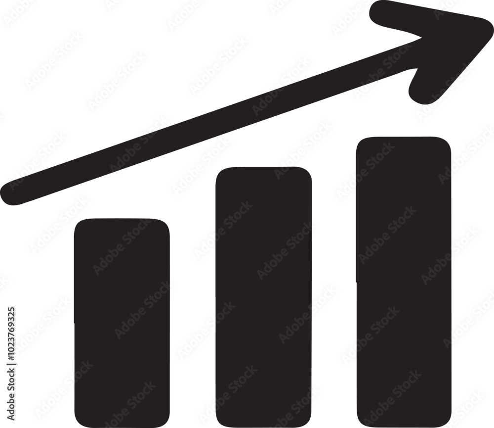 Growing business graph silhouette icon vector design Growing business graph silhouette icon vector design