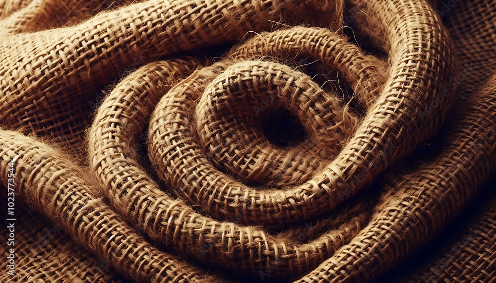 Fototapeta premium rugged, coarse burlap fabric with a tactile feel, ideal for rustic, industrial, or eco-friendly design projects,generative ai